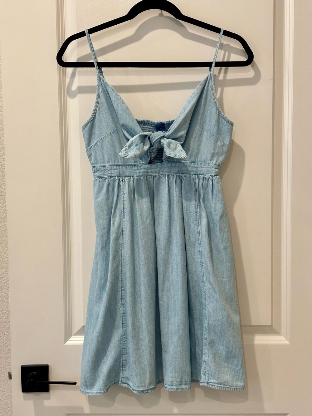Old Navy Light Blue Tie-Front Mini Dress